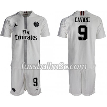 Fußballtrikots Paris Saint-Germain Cavani 9 Jodan Weiß Kinder Ausweich Trikotsatz 2018-2019